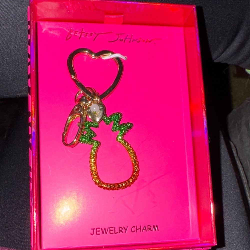 Betsey Johnson Green and Gold Pineapple Charm